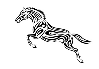 Fototapeta na wymiar Springendes Pferd, isolierte Illustration