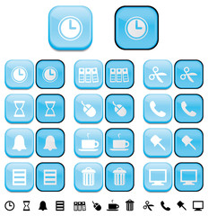 Office  buttons with pushed effect