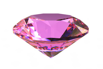 Pink round sapphire gemstone