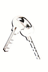 Two keys on white background