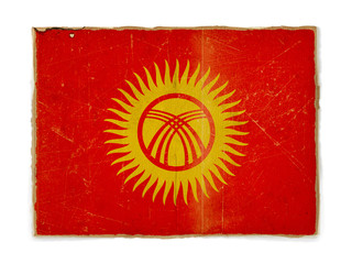 grunge flag of Kyrgyzstan