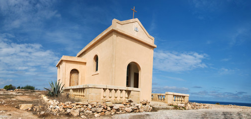 Panorama of Chapel on the promontory known as Ahrax ta Mellieha