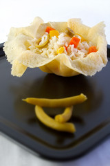 Cool rice with vegetables