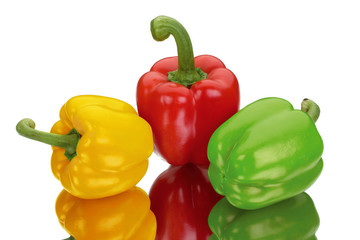 yellow green red peppers