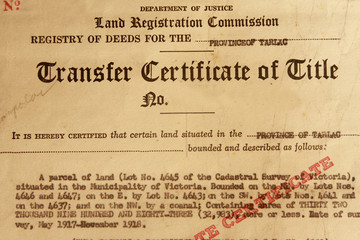 Transfer Certificate of Title