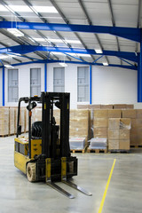 warehouse interior and forklift - 15646816