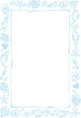 frame with decorative fishes