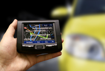 Gps in a man hand.