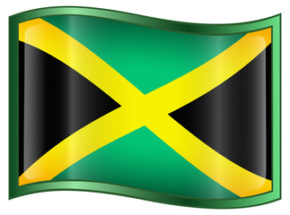 Jamaica Flag Icon, isolated on white background.