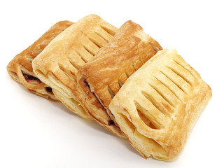 puffs with apricot and cherry jam