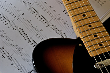 Electric Guitar and Sheet Music