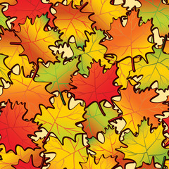 Maple leaf abstract background. Seamless. Vector.