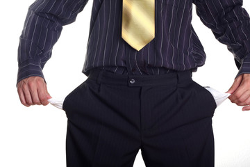 Man Pulling out Empty Pockets