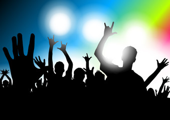 Fototapeta premium First person view at concert with crowd