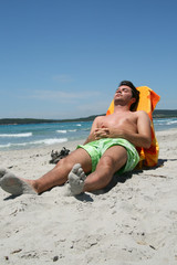 relaxing on the beach