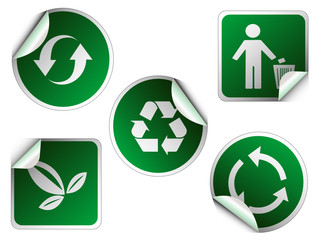 Recycle stickers , icons