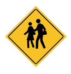 People crossing road sign