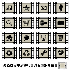 Obraz premium film cell icons set 1