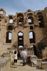 Due turiste nel Colosseo Tunisino - Ej Jem - Tunisi