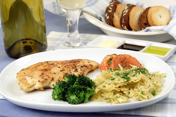 Pasta and chicken breast meal