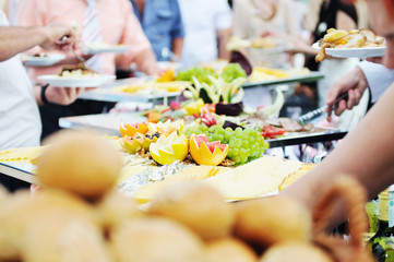 buffet food people