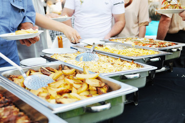 buffet food people