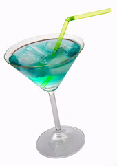 cocktail with ice and straw