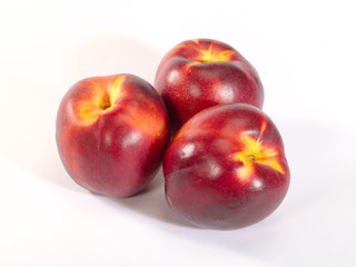 Fototapeta na wymiar fresh ripe peach with drop shadow. is not isolated