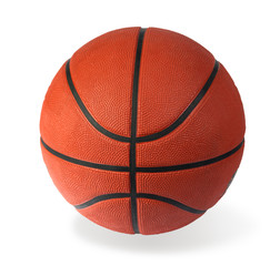 Brown basket-ball ball on a white background