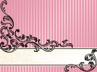 Romantic French retro banner in pink