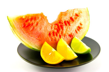 Watermelon with Wedge of Lemon, Lime and Orange