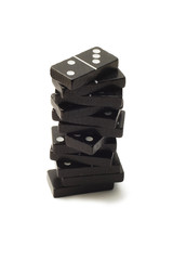 tower of domino pieces