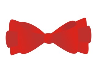 Red gift ribbon illustration on white background