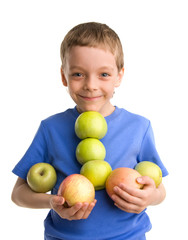 Fototapeta premium Boy with apples