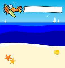 Aereo con striscione sul mare