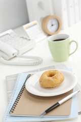 Doughnut on desk