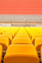 Colorful seats in stadium