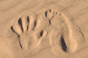 Footprints in desert sand