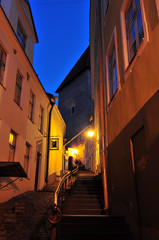 Street in Tallinn in evening