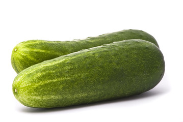 Two fresh cucumbers