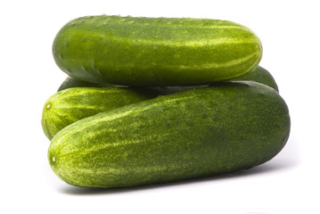 Four fresh cucumbers