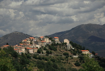 Fototapeta na wymiar Panoramic view of Corte, Corsica