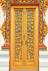 Traditional Thai style church door