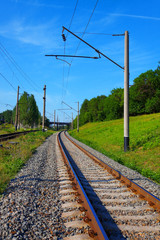 Railroad tracks in summer