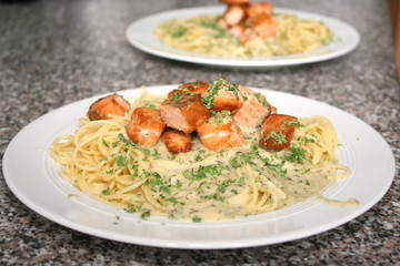 Lachs Spaghetti