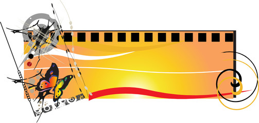 vector abstract composition with butterfly