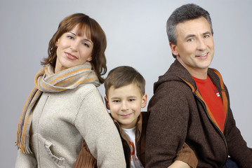 Happy family smiling