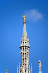 Fototapeta na wymiar Madonnina of the Cathedral in Milan, Duomo