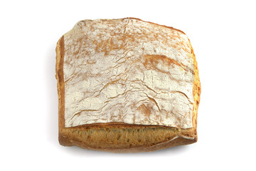 Pain de campagne sur fond blanc