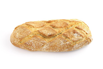 Pain de campagne sur fond blanc